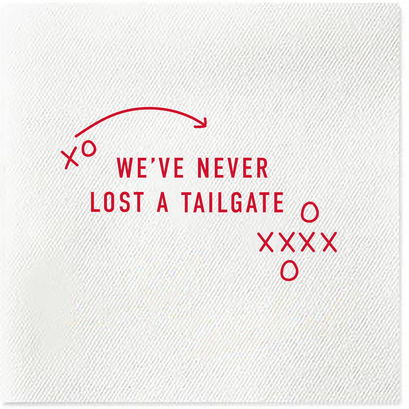red tailgate napkins