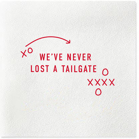 red tailgate napkins
