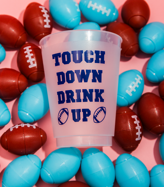 navy touch down drink up tailgate cups
