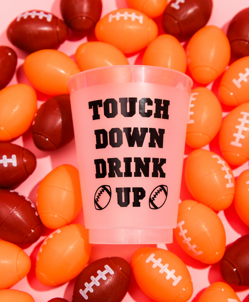 touch down drink up black plastic tailgate cups