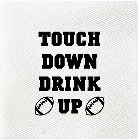 touch down drink up black tailgate napkins