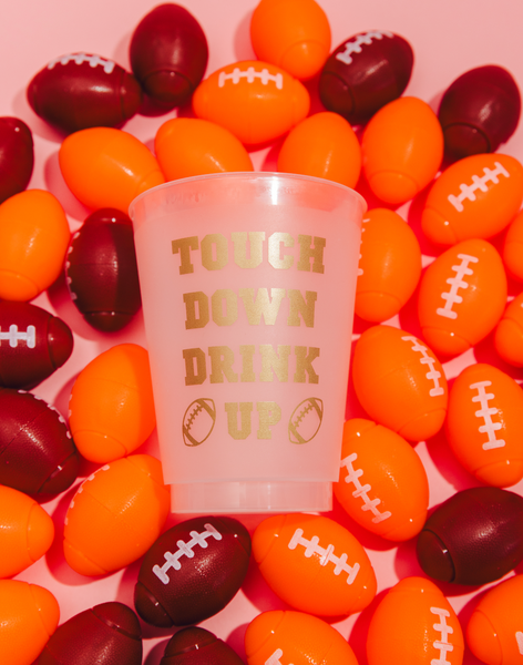 touch down drink up gold tailgate cups