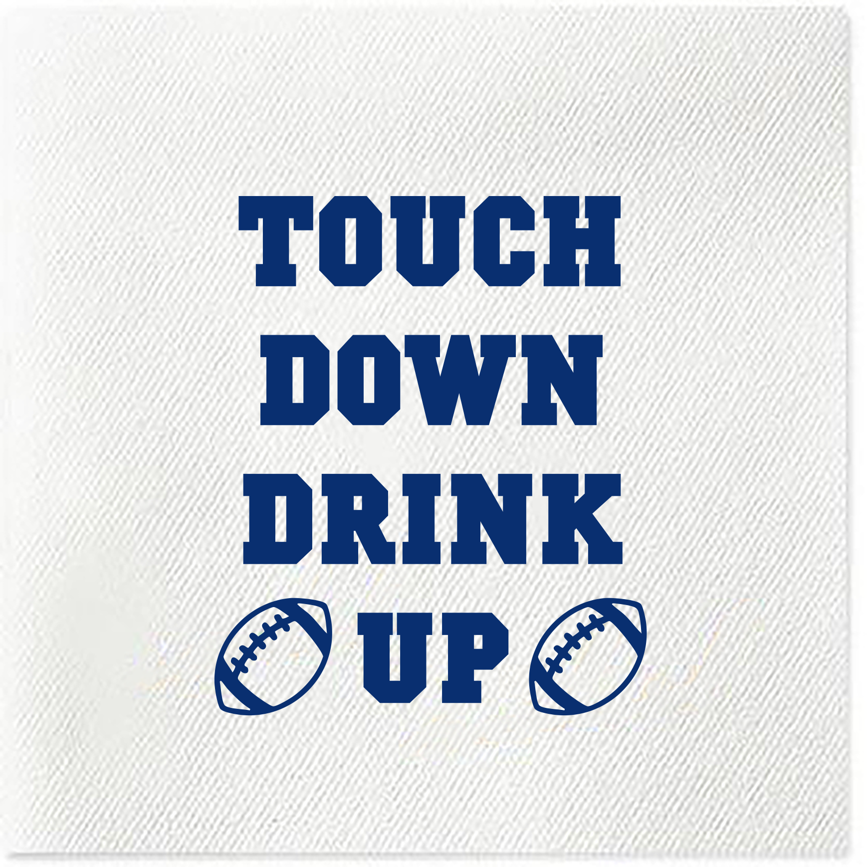 touch down drink up navy tailgate napkins