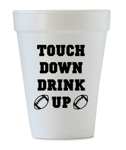 Touch Down Drink Up Styrofoam Cups - Black