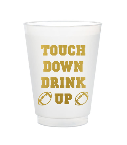 Touch Down Drink Up Cups - Gold
