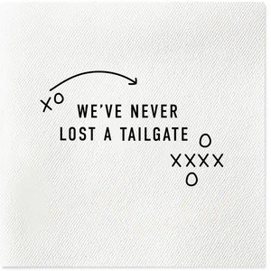 we've never lost a tailgate black gameday napkins
