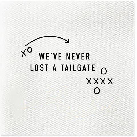 we've never lost a tailgate black gameday napkins
