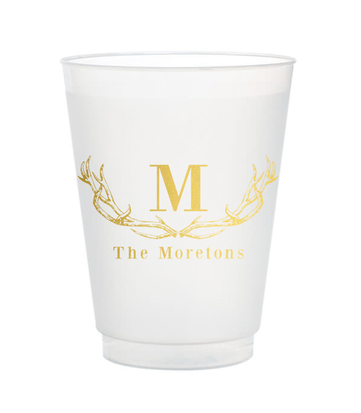personalized last name antlers shatterproof cups