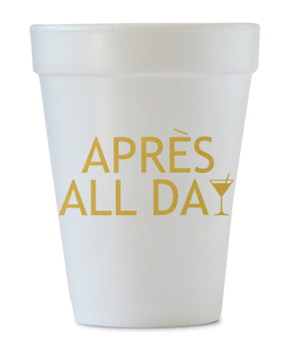 apres ski styrofoam cups