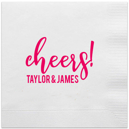 cheers personalized engagment napkins