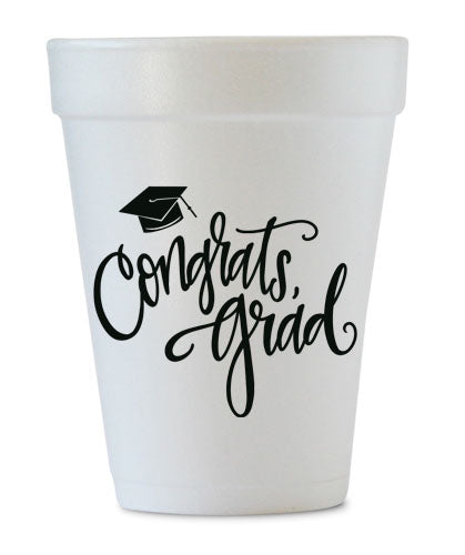 congrats grad styrofoam cups