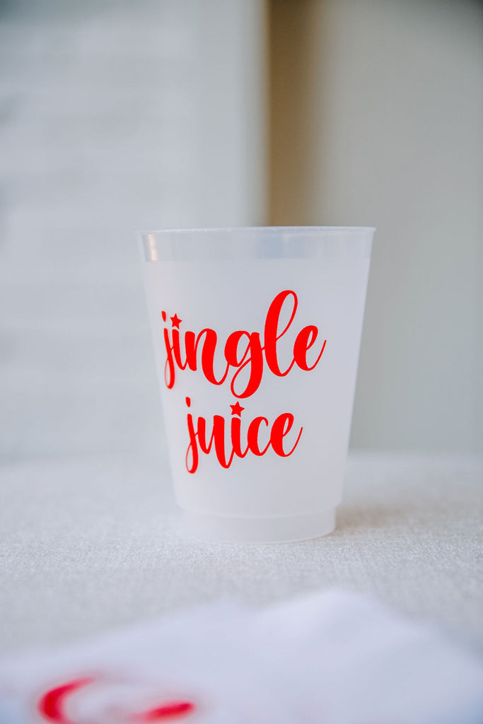 Frosted Unbreakable Plastic Cup 18 12oz or 16oz Jingle Juice Family Party  Holiday Favor, Christmas Cups, Party Cup, Christmas Party 