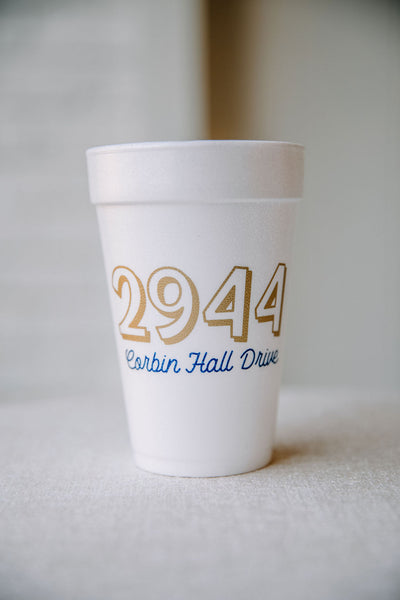 house warming custom styrofoam cup