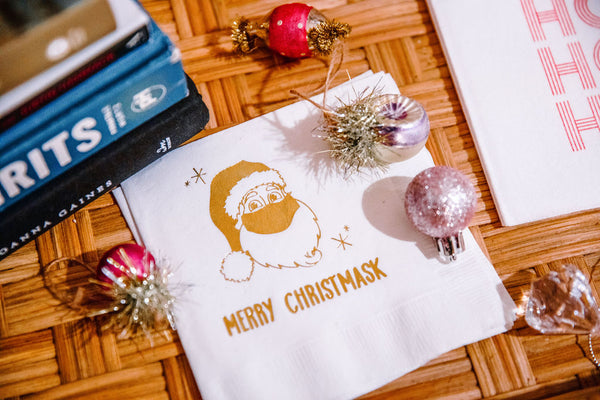 merry christmask napkins