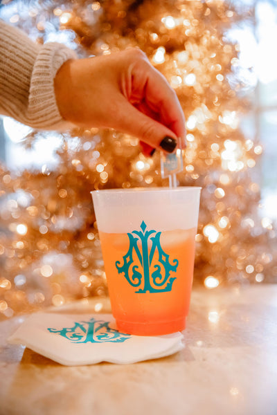 monogram shatterproof cups