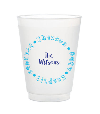 family name custom shatterproof cups
