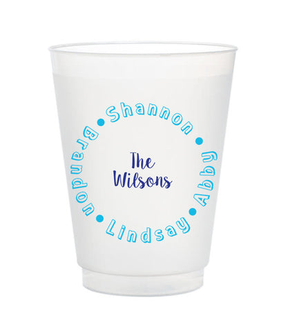 family name custom shatterproof cups