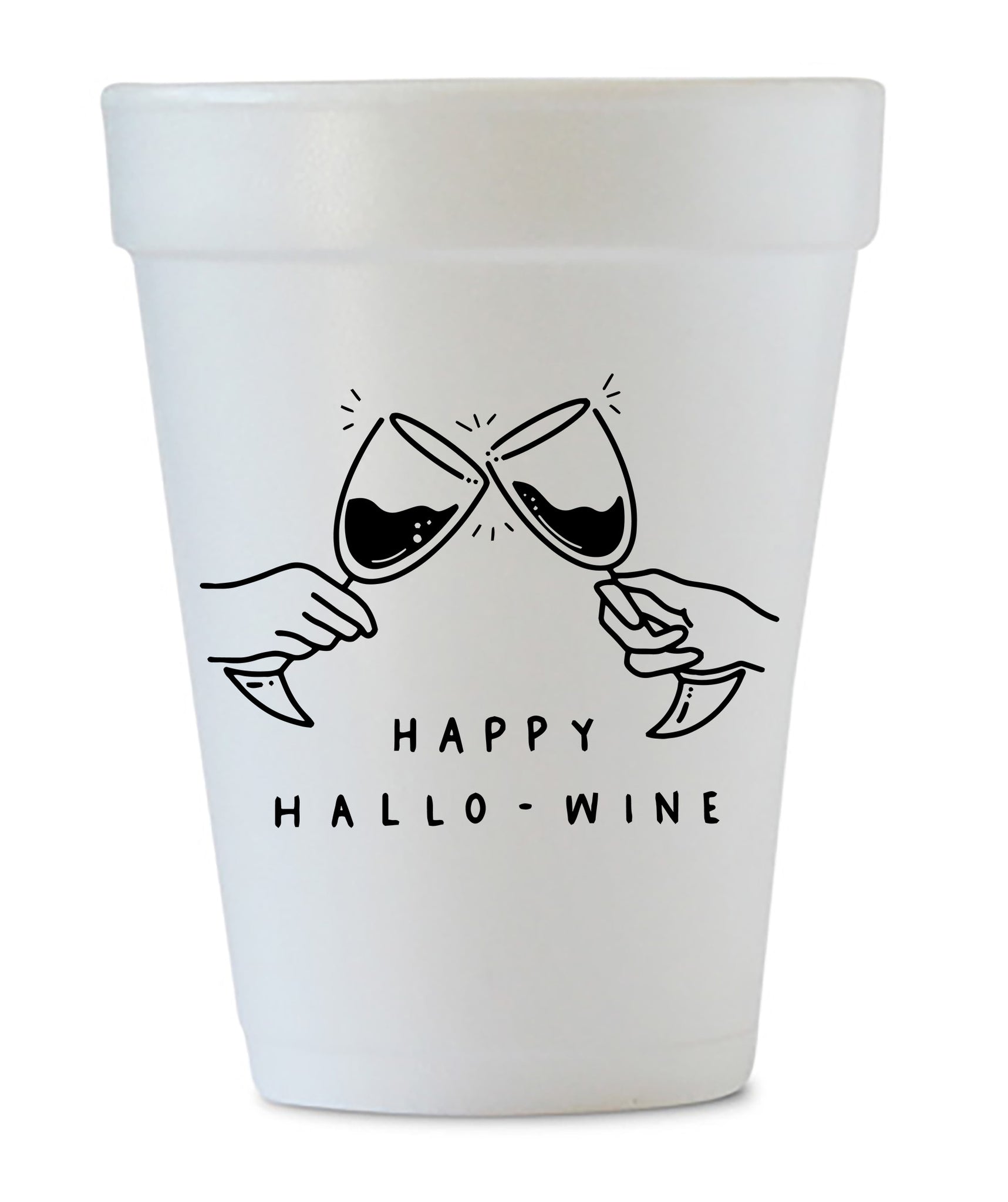 Happy Hallo-Wine Styrofoam Cups - Black