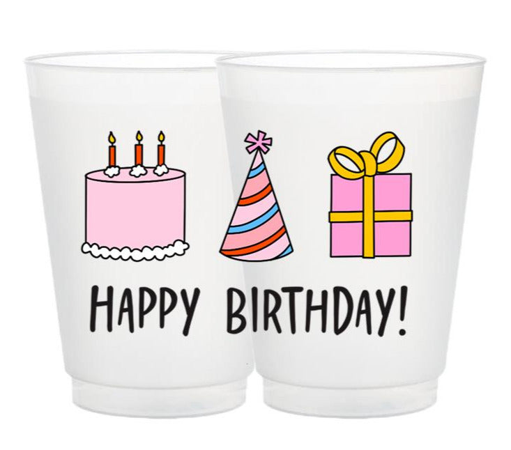 full color happy birthday shatterproof cups