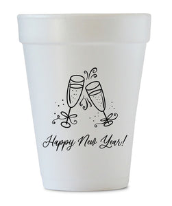 happy new year styrofoam cups