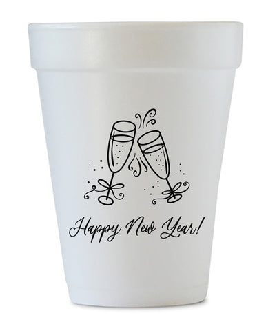 happy new year styrofoam cups