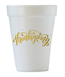 happy thanksgiving styrofoam cups