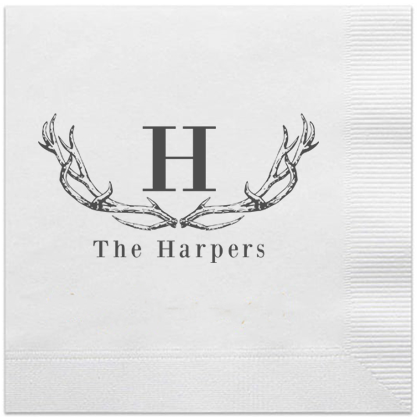 Antler Last Name Cocktail Napkins