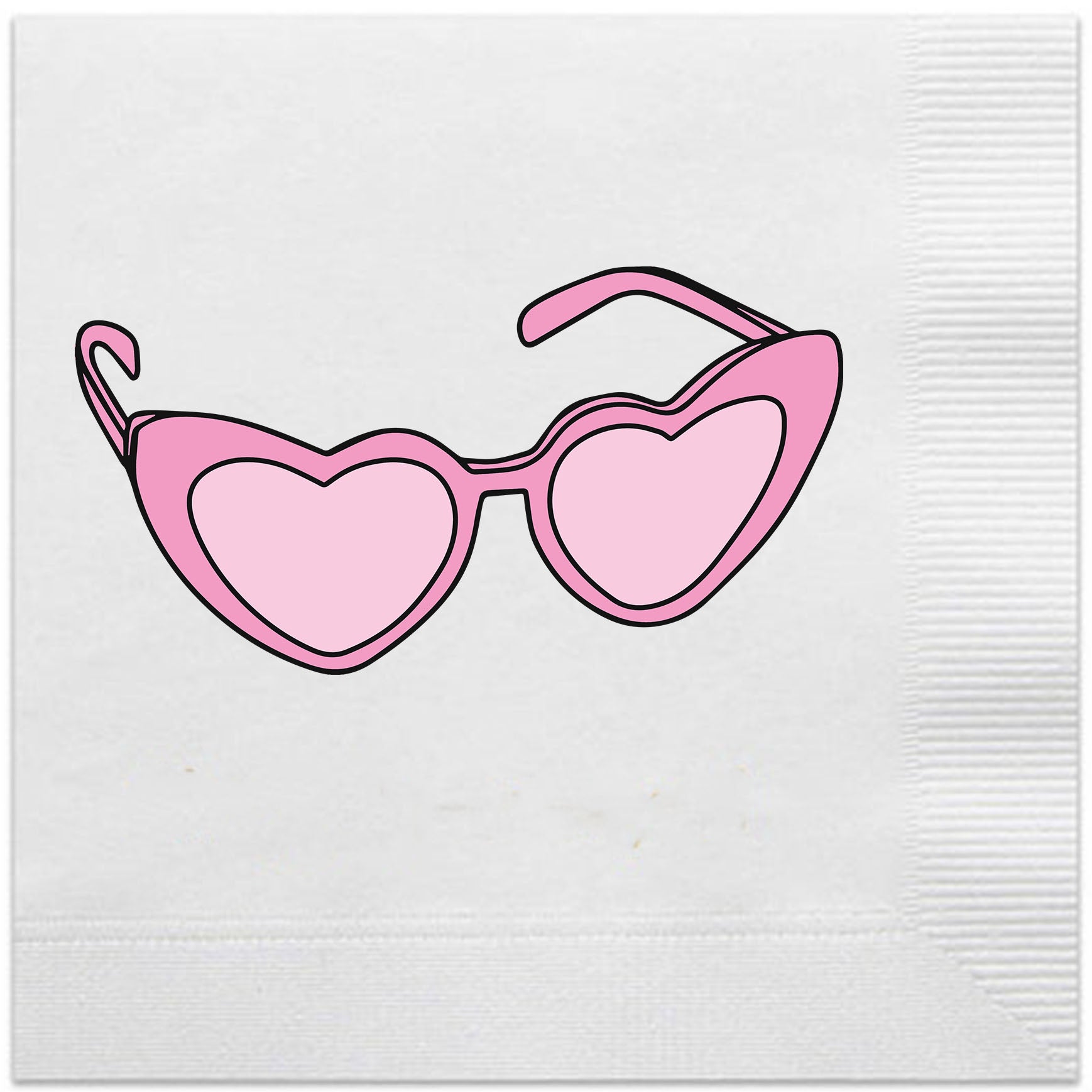 heart glasses napkins