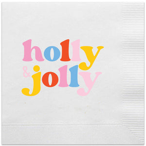 holly & jolly cocktail napkins