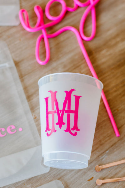 personalized monogram shatterproof cup
