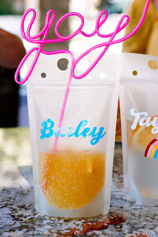 custom name party drink pouch