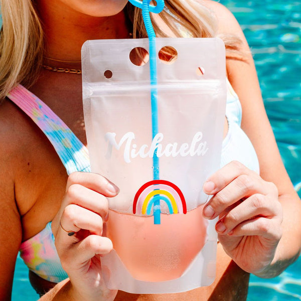 personalized name drink pouch