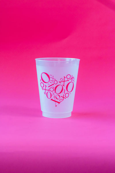 pink xo galentines cups