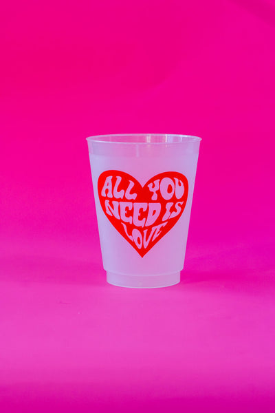 all you need is love shatterproof plastic cups