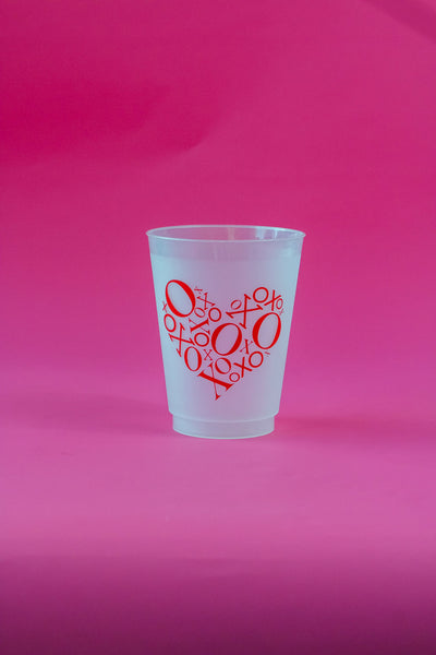 xo plastic valentine's day cups