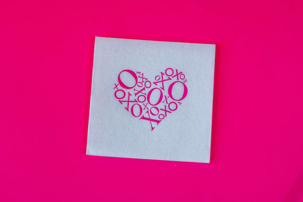 pink XO napkins