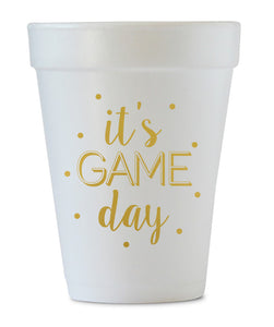 it's game day gold foam cups