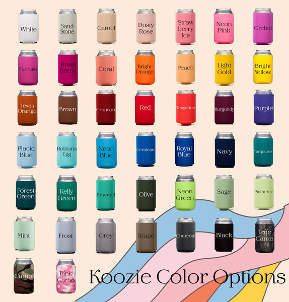 personalized koozie options