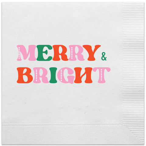 merry & bright cocktail napkins