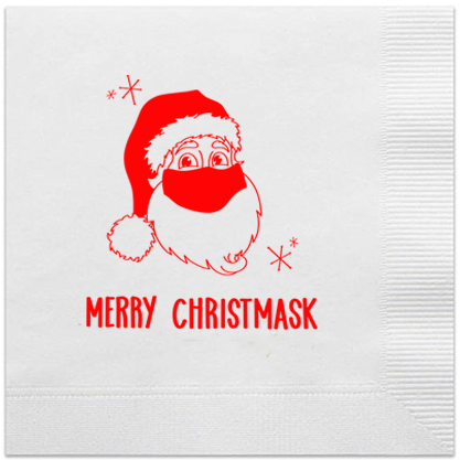 merry christmask cocktail napkins