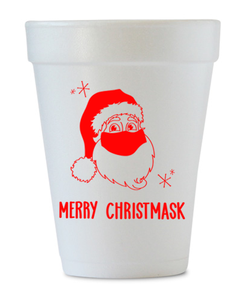 merry christmask styrofoam cup