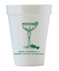 merry little cocktail foam cups