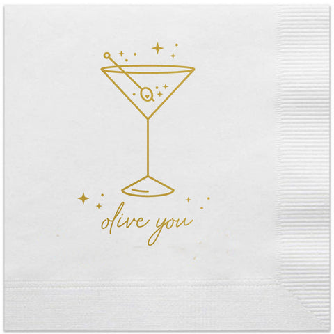 olive you napkins valentines