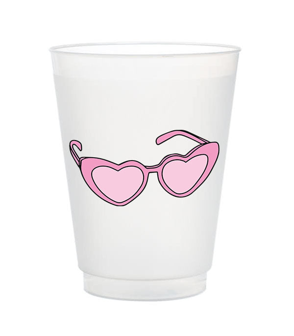 heart glasses frost flex cups