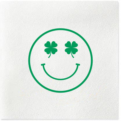 smile face shamrock st. patrick's day napkins