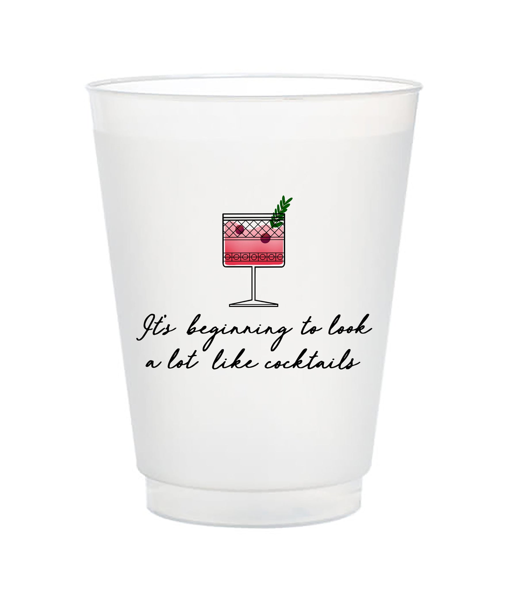 it's beginning to look a lot like cocktails frost flex cups