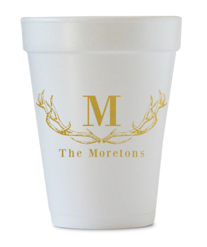 personalized antler last name cups