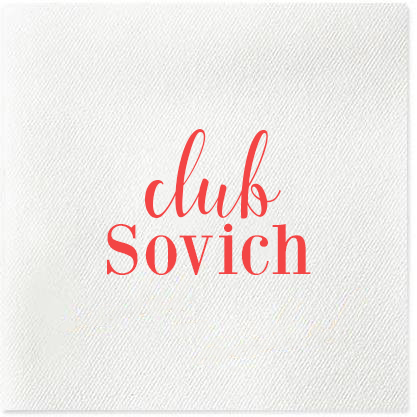 Club Last Name Cocktail Napkins