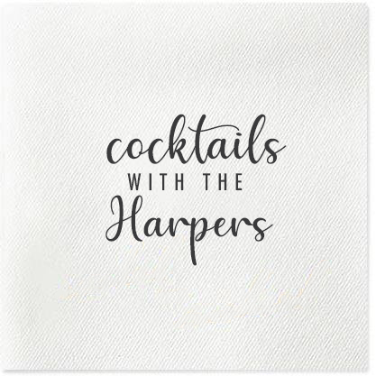 Cocktails Script Cocktail Napkins
