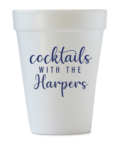 Scripted Cups Cocktails Script Styrofoam Cups – Hello Harper